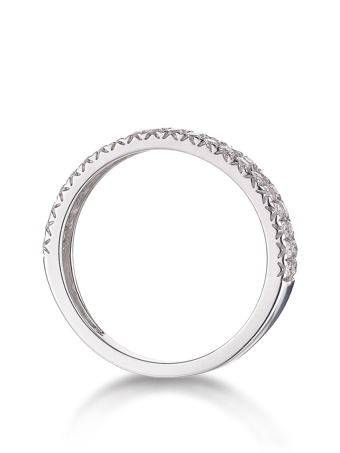 Image 3 of 6 of Love DIAMOND 9ct White Gold 1/2 Carat Diamond Double Row Eternity Ring
