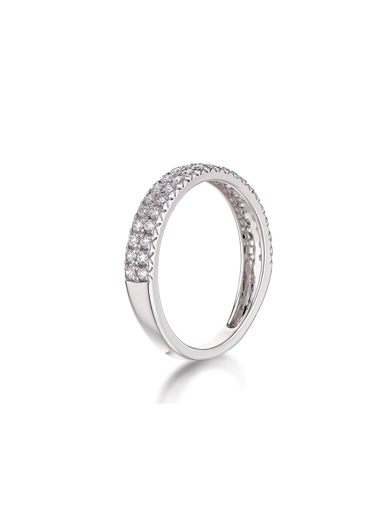 Image 5 of 6 of Love DIAMOND 9Ct White Gold Diamond Double Set Ring