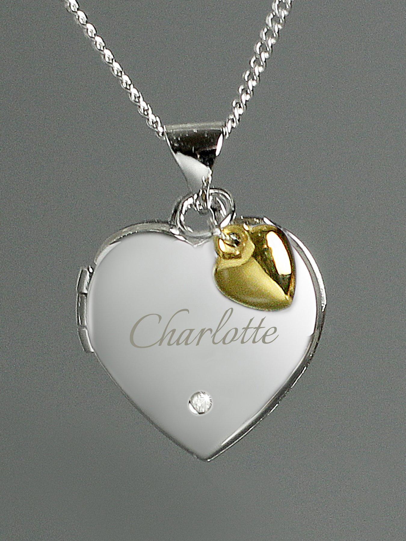 Personalised Diamond Heart Locket • Photo Necklace • popular