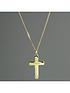  image of love-gold-personalised-9ct-gold-cross-with-sterling-silver-heart-and-cubic-zirconia-pendant-necklace