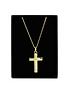  image of love-gold-personalised-9ct-gold-cross-with-sterling-silver-heart-and-cubic-zirconia-pendant-necklace