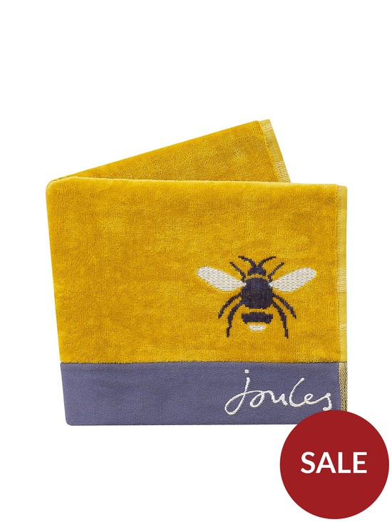 front image of joules-botanical-bee-bath-sheet