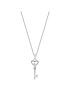  image of love-diamond-9ct-white-gold-diamond-set-heart-key-pendant-necklace