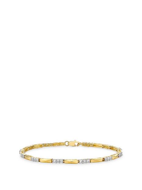 love-gold-9ct-gold-cubic-zirconia-bar-link-bracelet