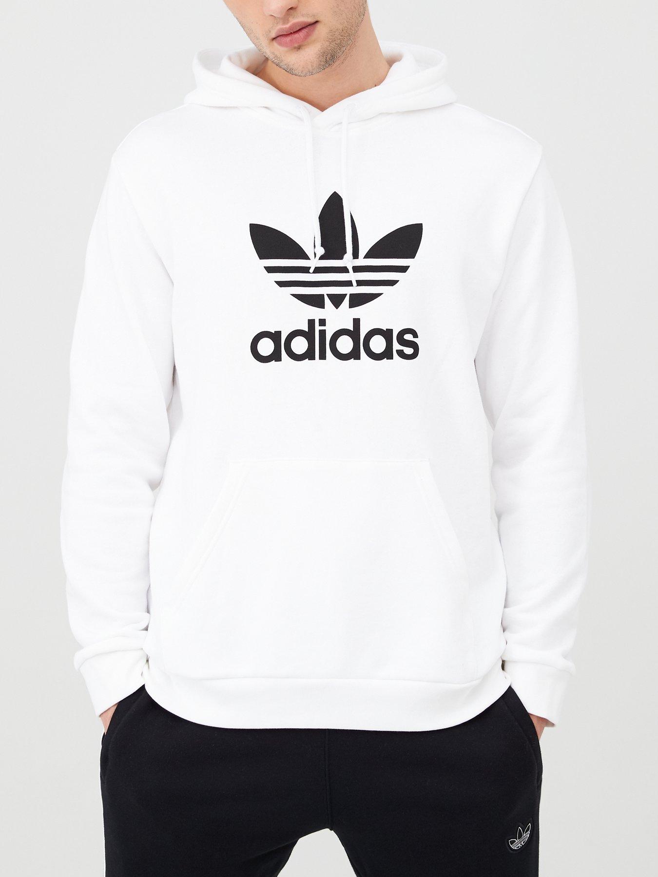 adidas hoodie trefoil white