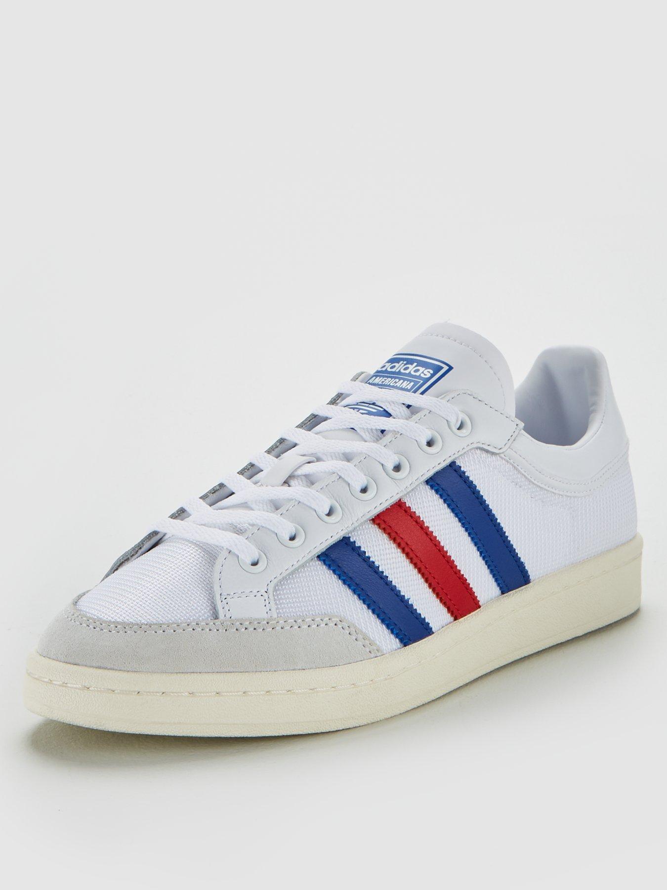 red white blue adidas trainers