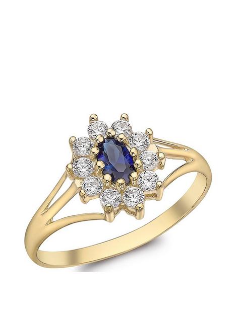 love-gold-9ct-gold-blue-cubic-zirconia-cluster-ring-with-cut-out-shoulder-detail