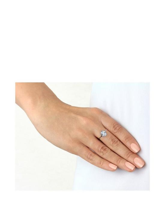 stillFront image of love-gold-9ct-white-gold-cubic-zirconia-oval-solitaire-ring