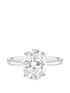  image of love-gold-9ct-white-gold-cubic-zirconia-oval-solitaire-ring
