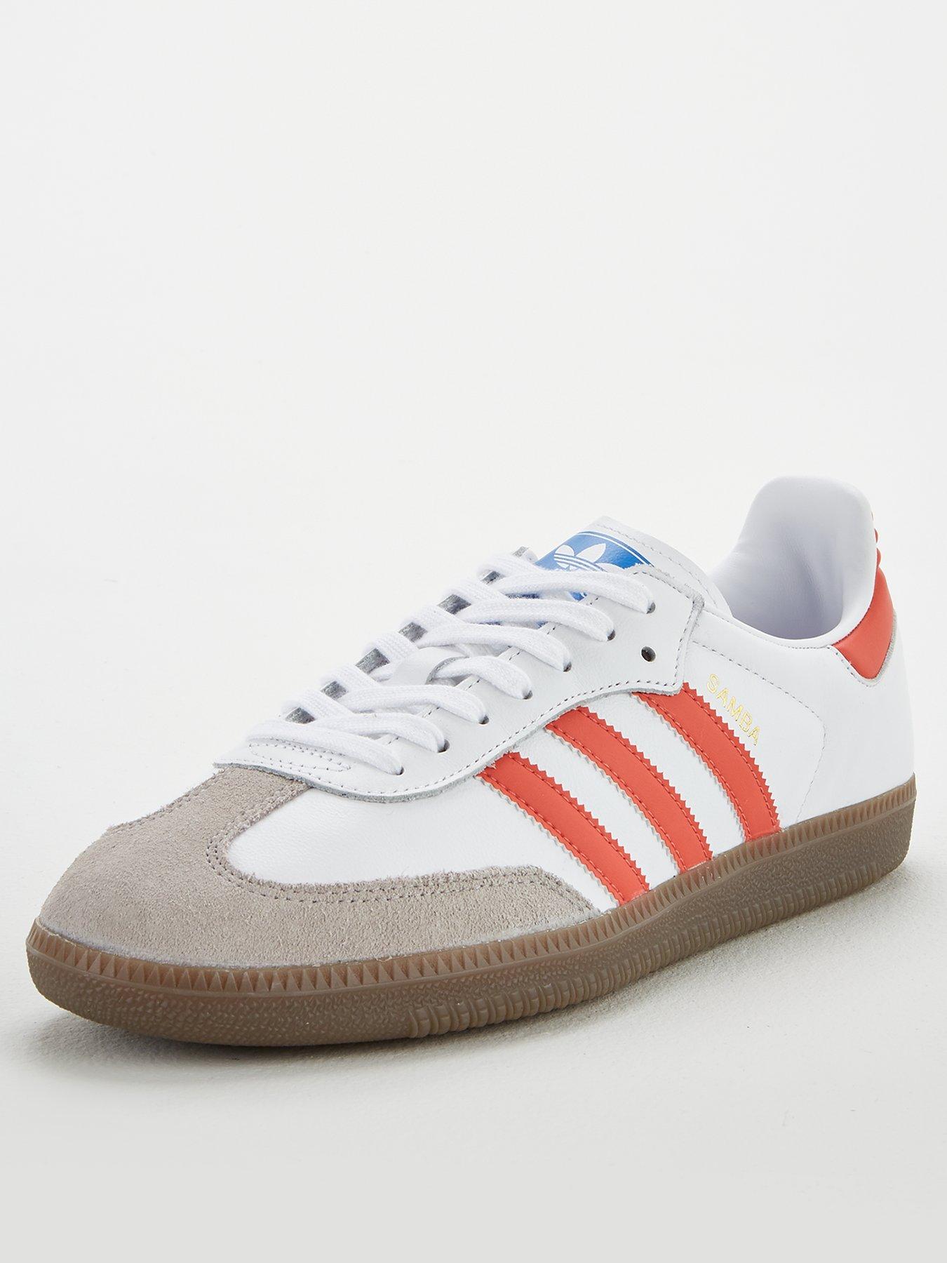 white & red samba og trainers