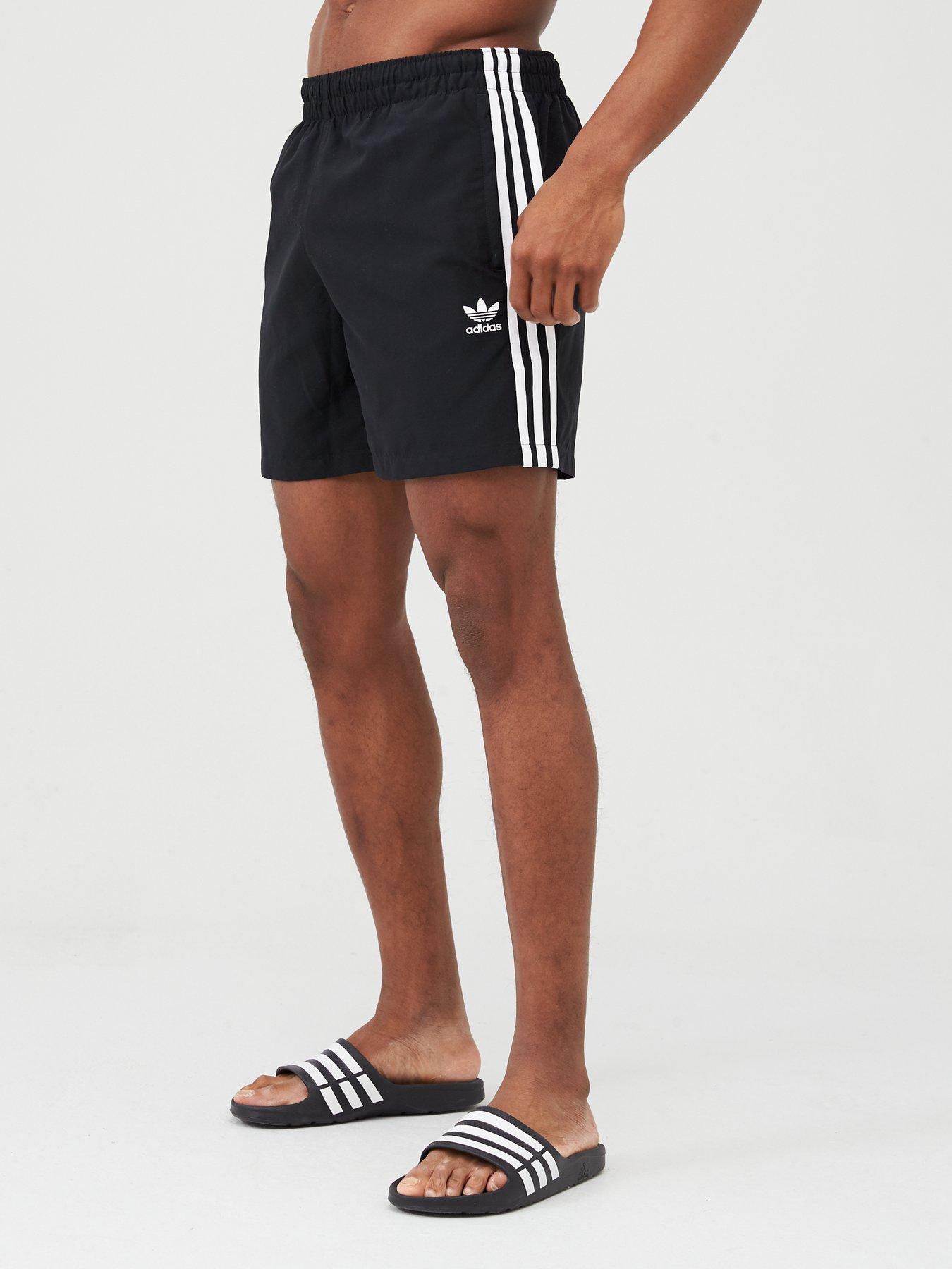 adidas 3 stripe swim shorts