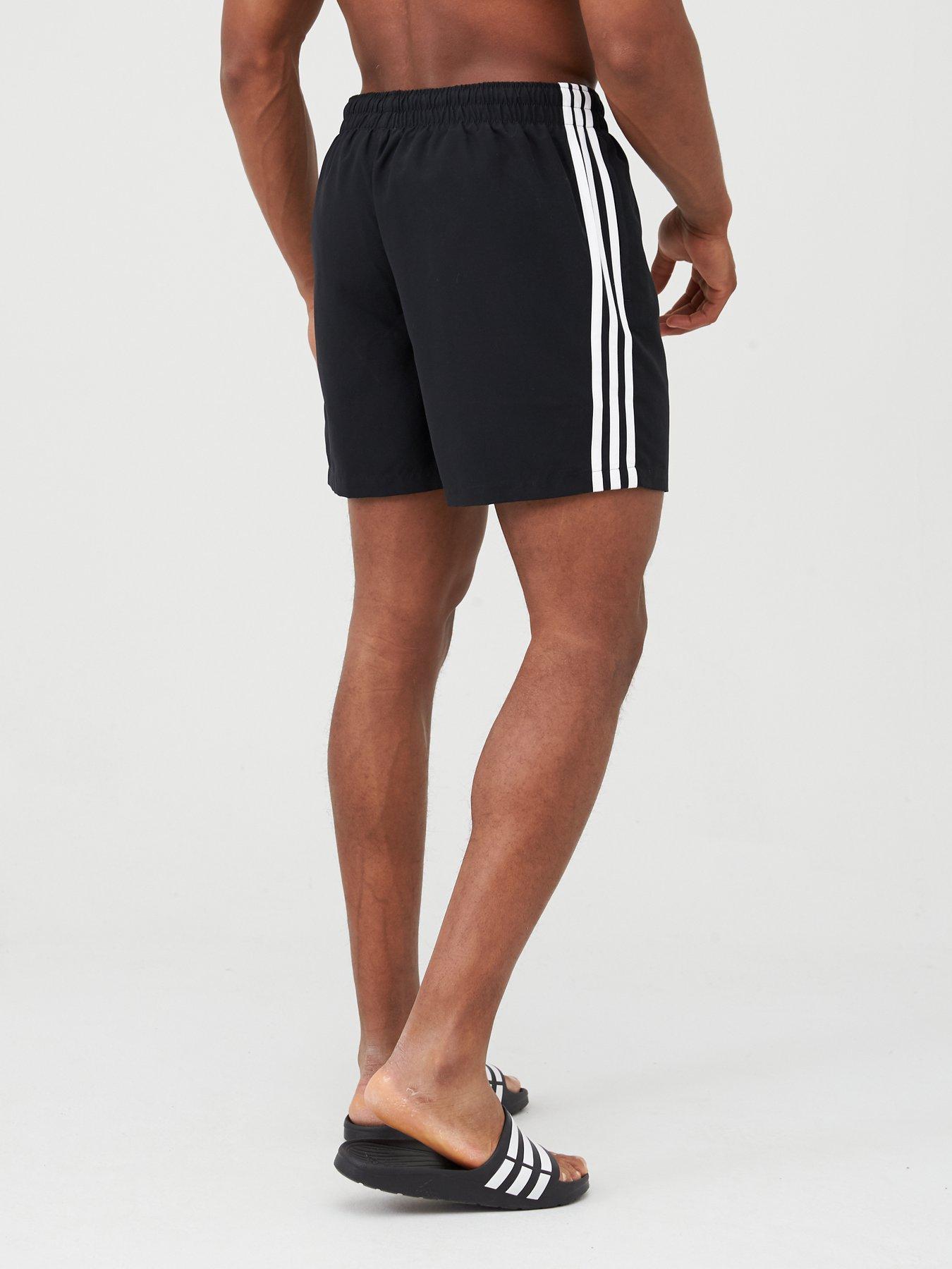 adidas three stripe swim shorts