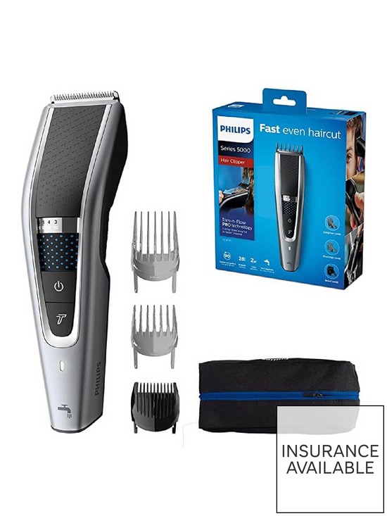 front image of philips-series-5000-cordless-hair-clipper-with-turbo-mode-hc563013
