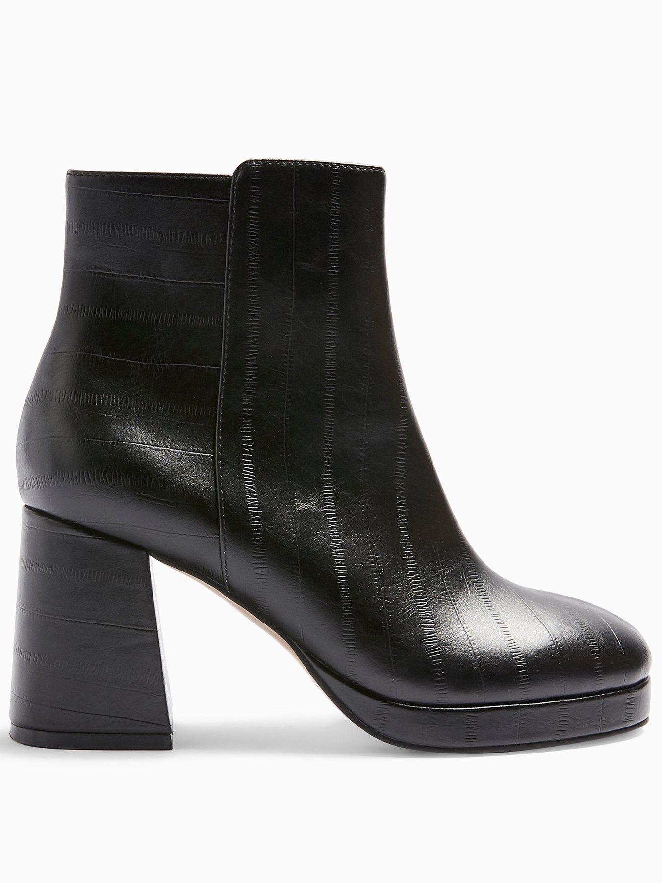 wide fit platform ankle boots