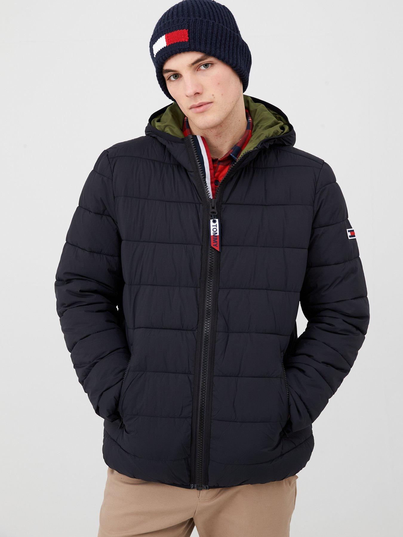 tommy jeans basic quilted hooded jacket