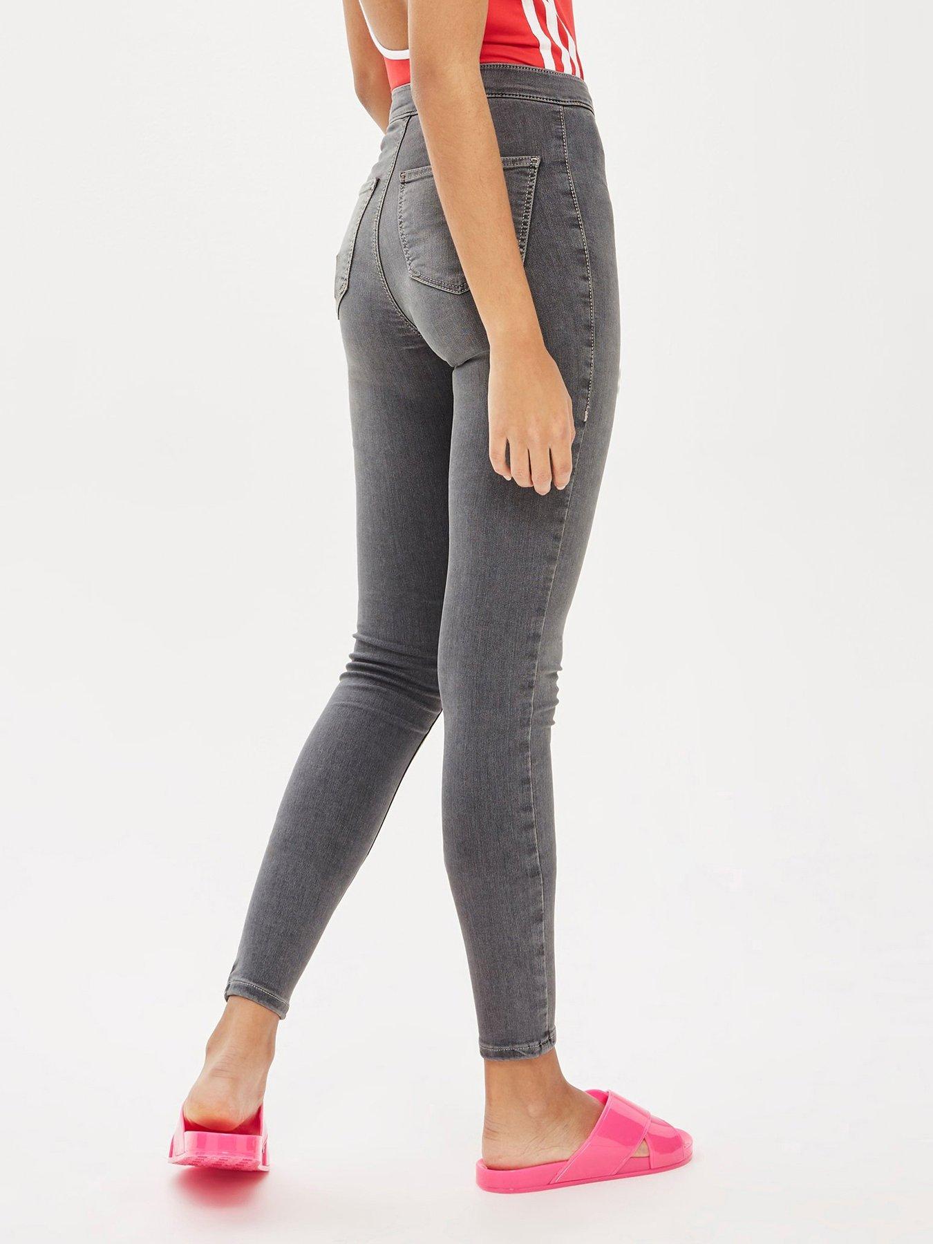 topshop joni jeans grey