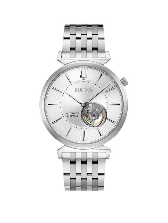 front image of bulova-regatta-silver-skeleton-eye-automatic-dial-stainless-steel-bracelet-mens-watch