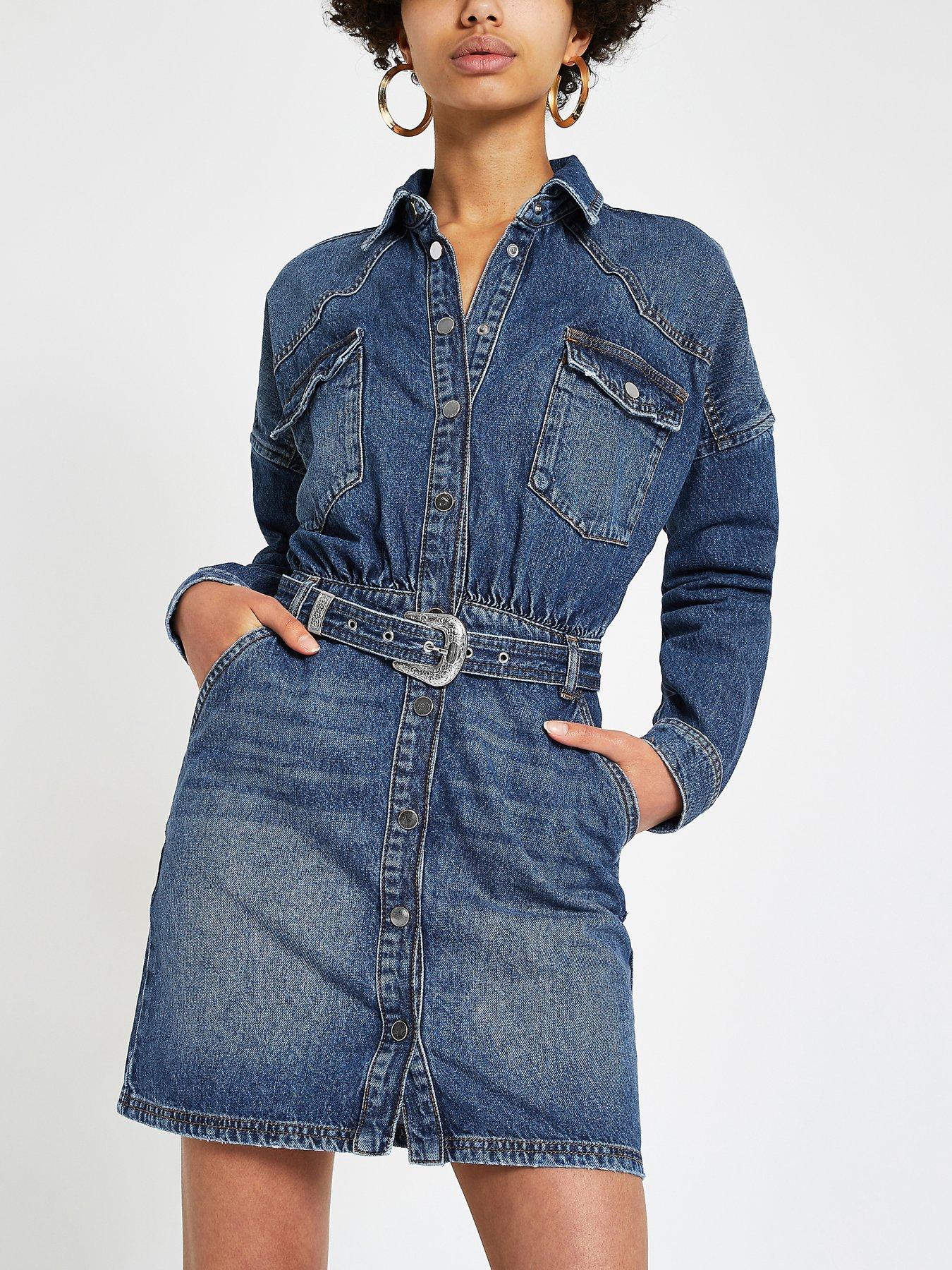 river island jean dress