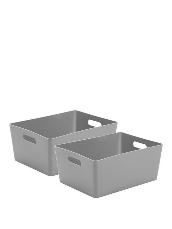 front image of studio-storage-baskets-set-of-2-grey