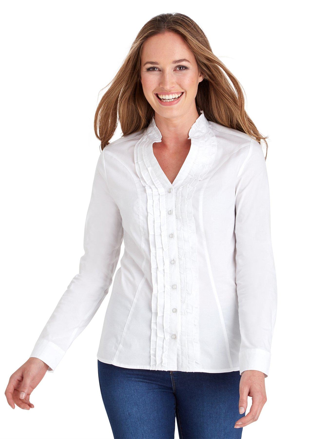 undefined Ruffle Blouse - White