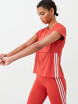 Adidas   3S Cap Sleeve Tee - Red