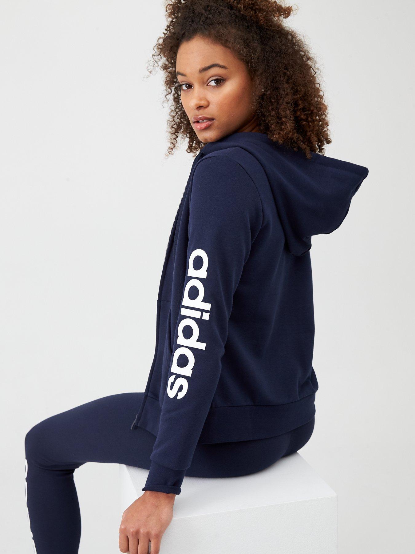 navy blue adidas hoodie womens