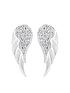  image of the-love-silver-collection-sterling-silver-cubic-zirconia-angel-wing-stud-earrings
