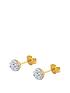  image of the-love-silver-collection-18ct-gold-coatednbspsterling-silver-crystal-glitter-stud-earrings