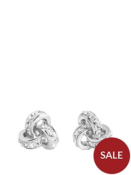 the-love-silver-collection-sterling-silver-crystal-triple-knot-stud-earrings