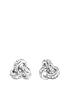  image of the-love-silver-collection-sterling-silver-crystal-triple-knot-stud-earrings