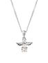  image of the-love-silver-collection-sterling-silver-cubic-zirconia-angel-pendant-necklace