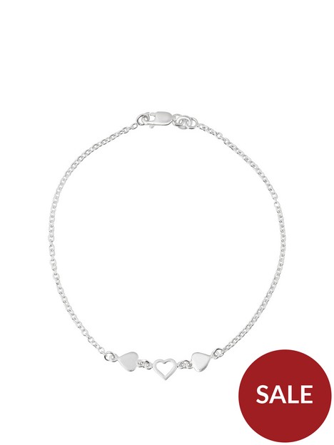 the-love-silver-collection-sterling-silver-triple-heart-singlenbspanklet