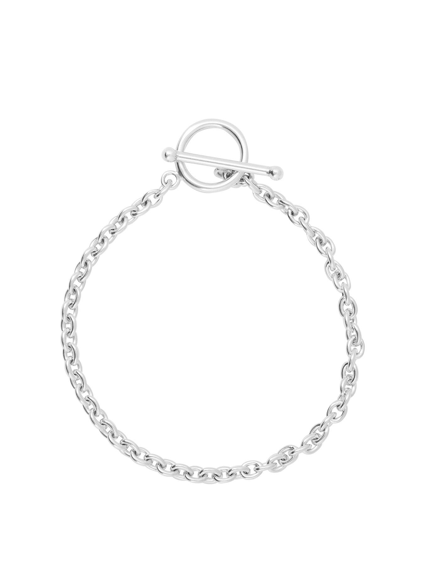 undefined Sterling Silver Classic T-Bar Bracelet