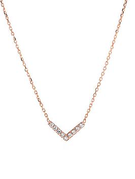 Love GOLD Love Gold 9Ct Rose Gold Cubic Zirconia Chevron Necklace Picture