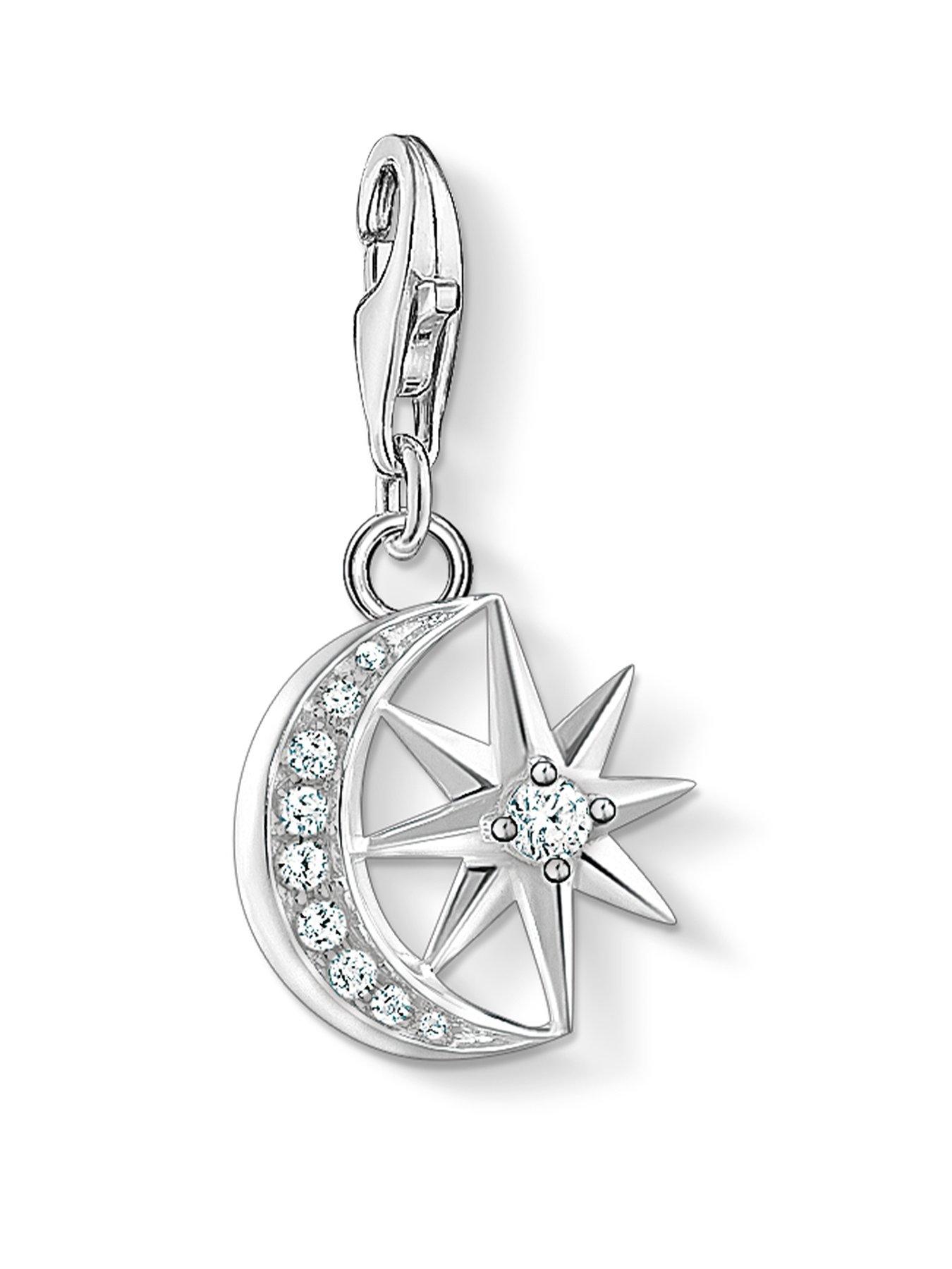 Image 1 of 2 of Thomas Sabo Zirconia Star &amp; Moon Charm