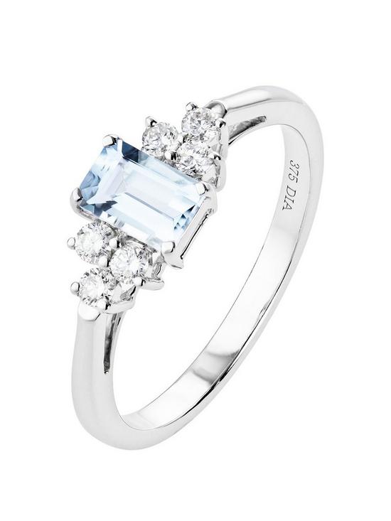 front image of love-gem-9ct-white-gold-15pt-diamond-and-sky-blue-topaz-ring