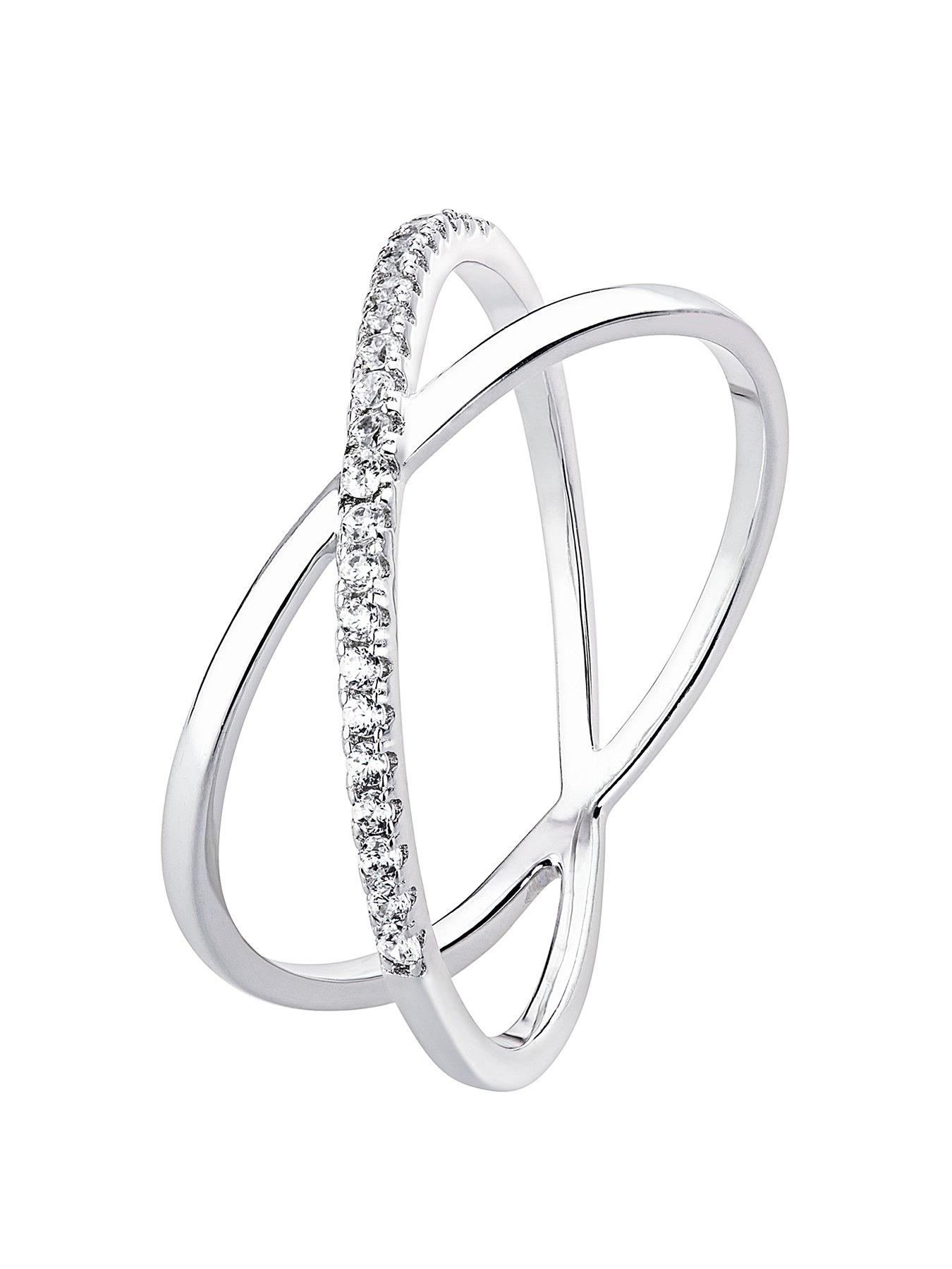 Sterling Silver Crossover Ring Factory Sale, 59% OFF 