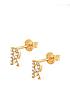  image of the-love-silver-collection-18ct-gold-plated-sterling-silver-cubic-zirconia-initial-stud-earrings