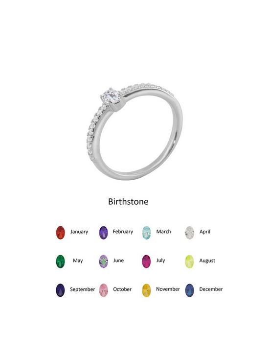 front image of the-love-silver-collection-sterling-silver-cubic-zirconia-solitaire-birthstone-ring