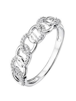Love DIAMOND Love Diamond Sterling Silver Diamond Set Chain Link Ring Picture