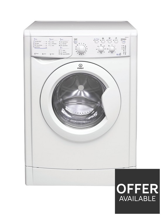 front image of indesit-iwdc6125-1200-spin-6kg-washnbsp5kg-drynbspwasher-dryer-white