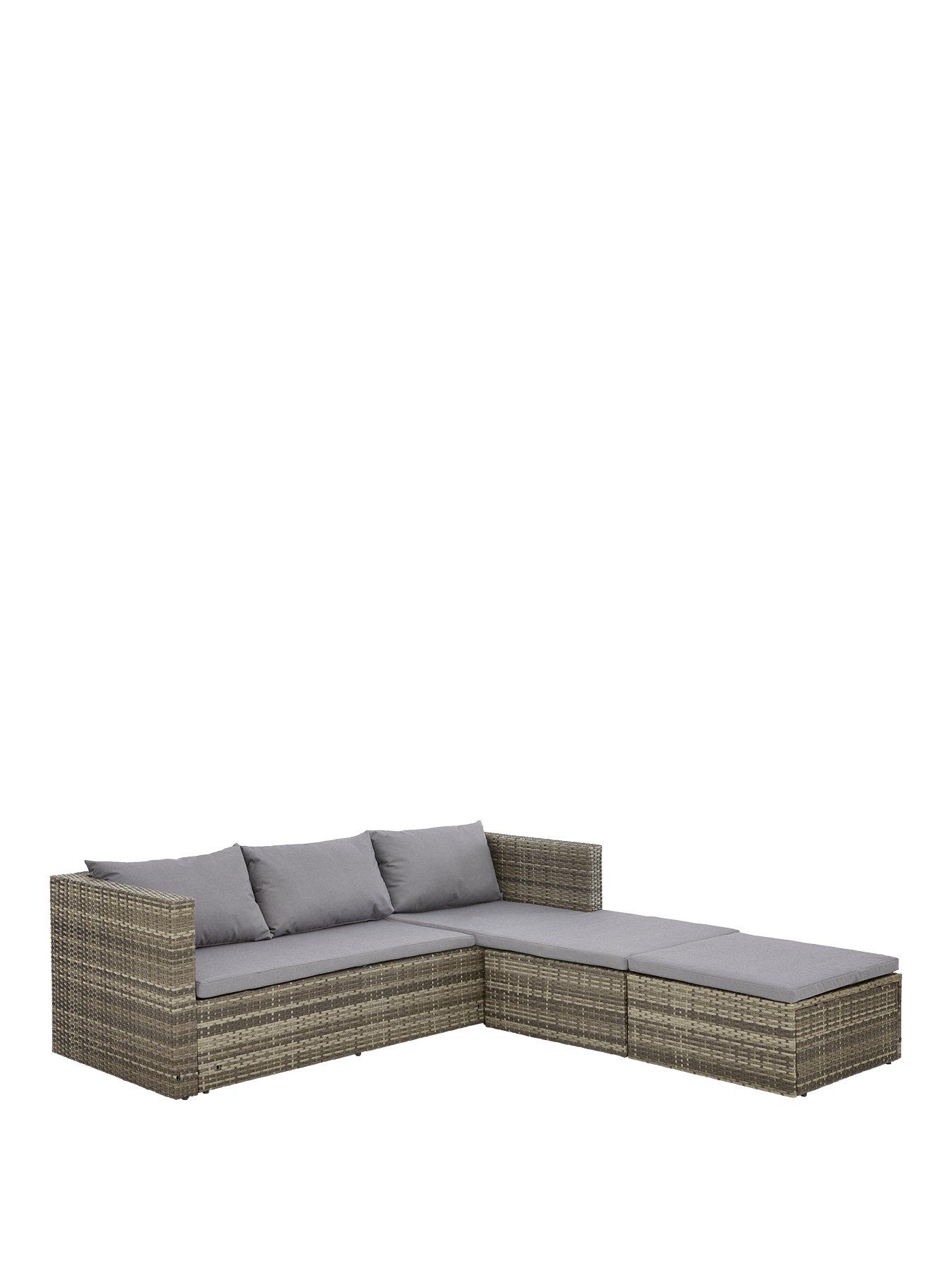 Everyday Hamilton Rattan Corner Sofa Set with Matching Extender Unit