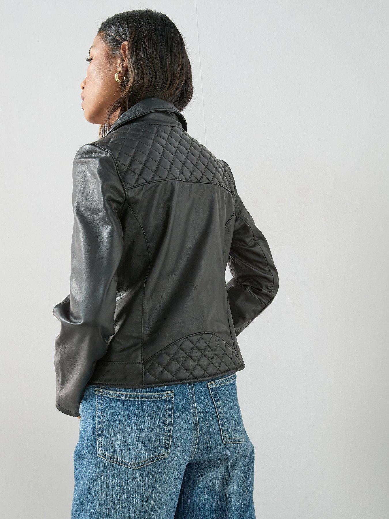 Image 2 of 7 of The Very Collection Ultimate Leather Biker Jacket - Black