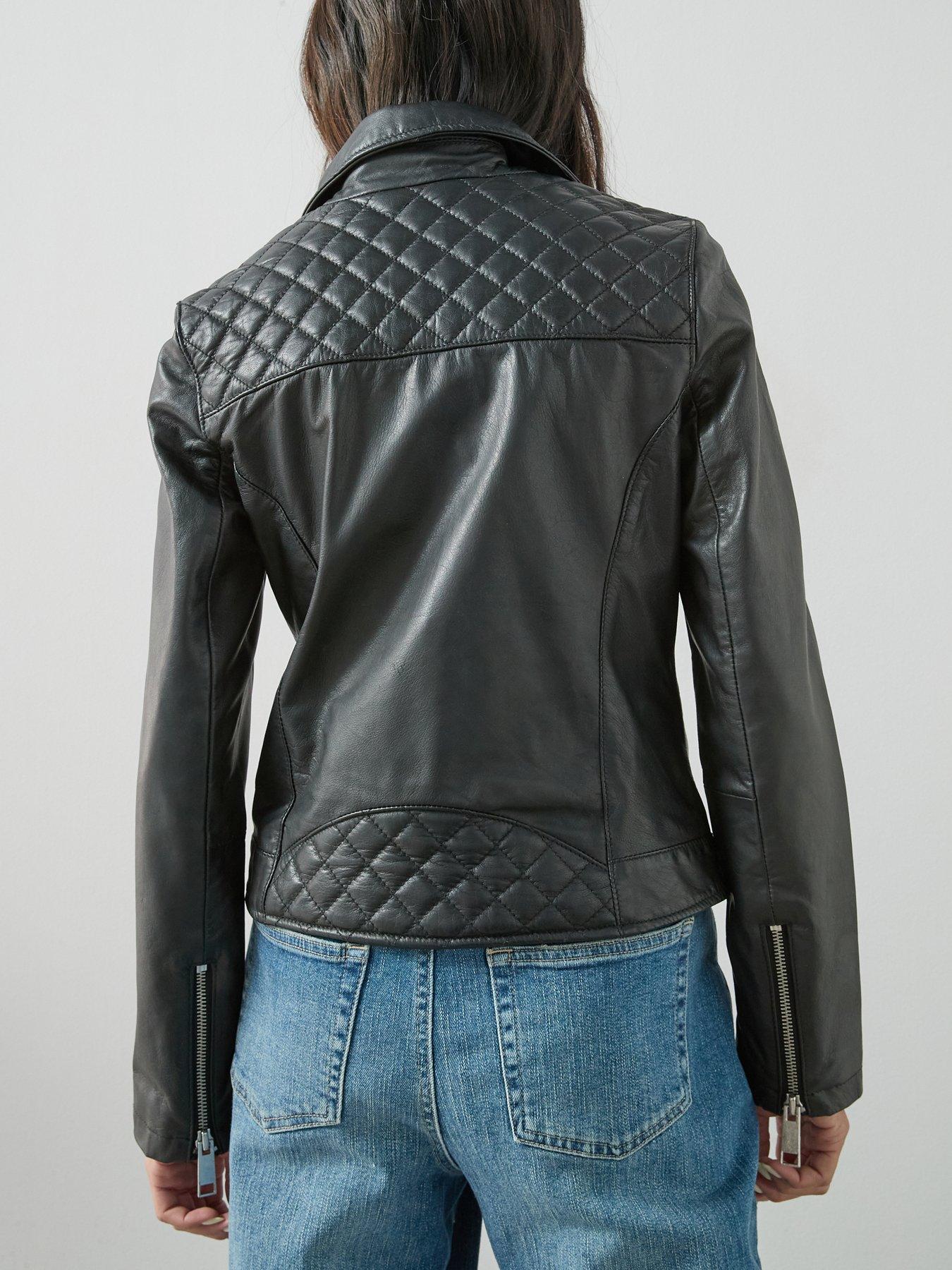 Image 6 of 7 of The Very Collection Ultimate Leather Biker Jacket - Black
