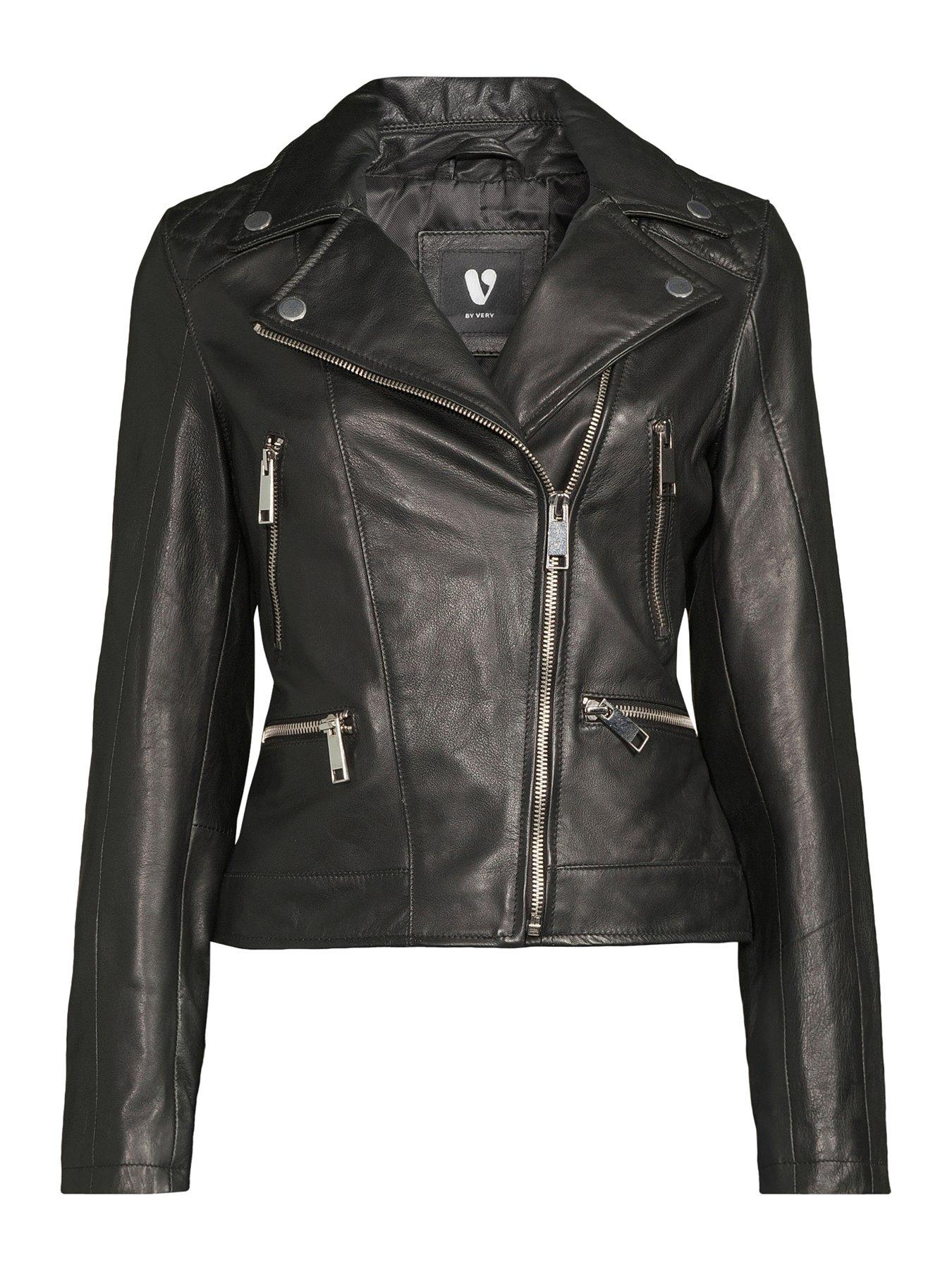 Image 7 of 7 of The Very Collection Ultimate Leather Biker Jacket - Black
