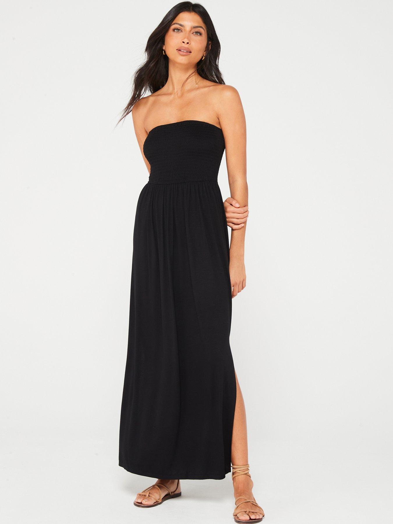 undefined Bandeau Beach Maxi Dress - Black