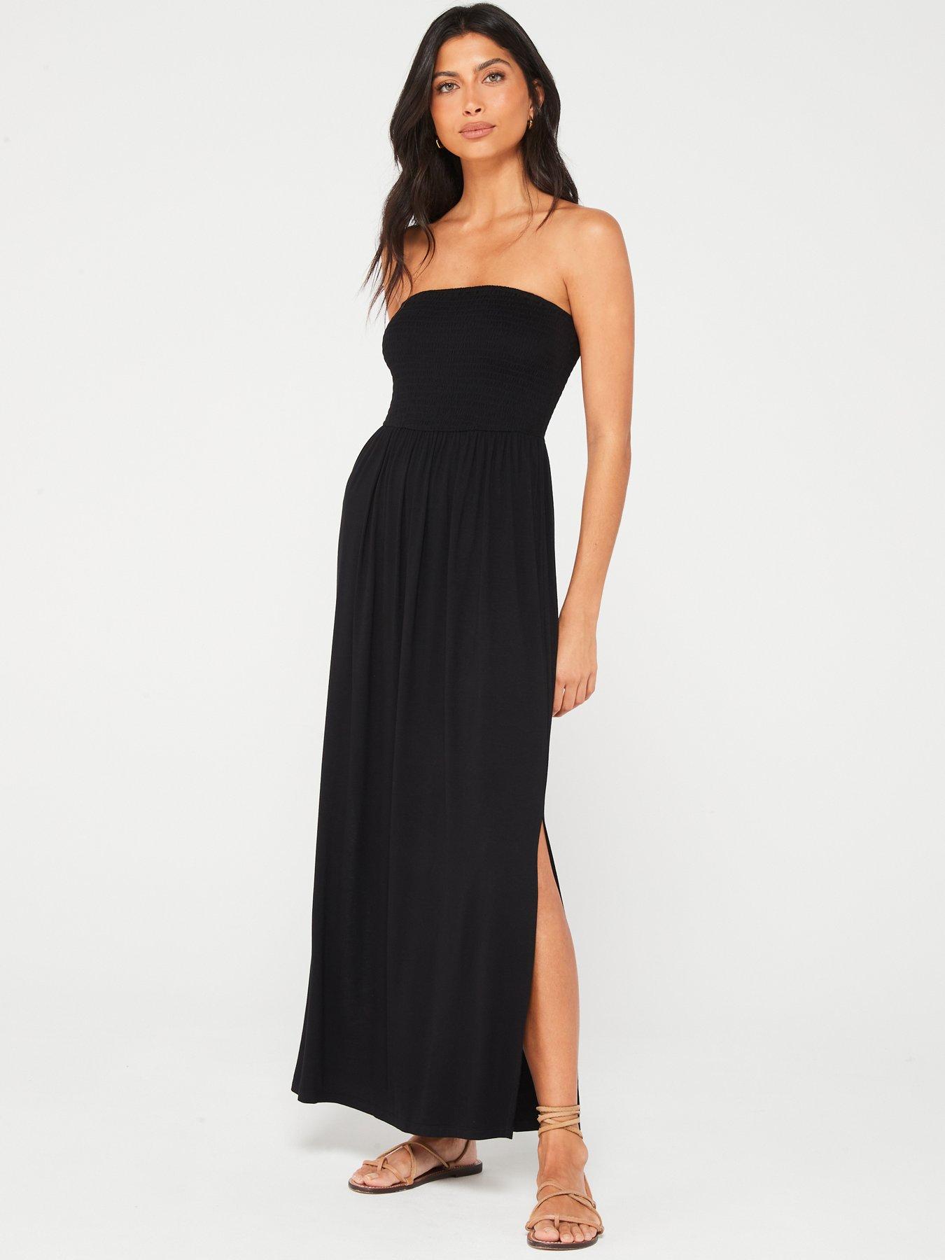 Image 3 of 6 of V by Very Bandeau Beach&nbsp;Maxi Dress - Black
