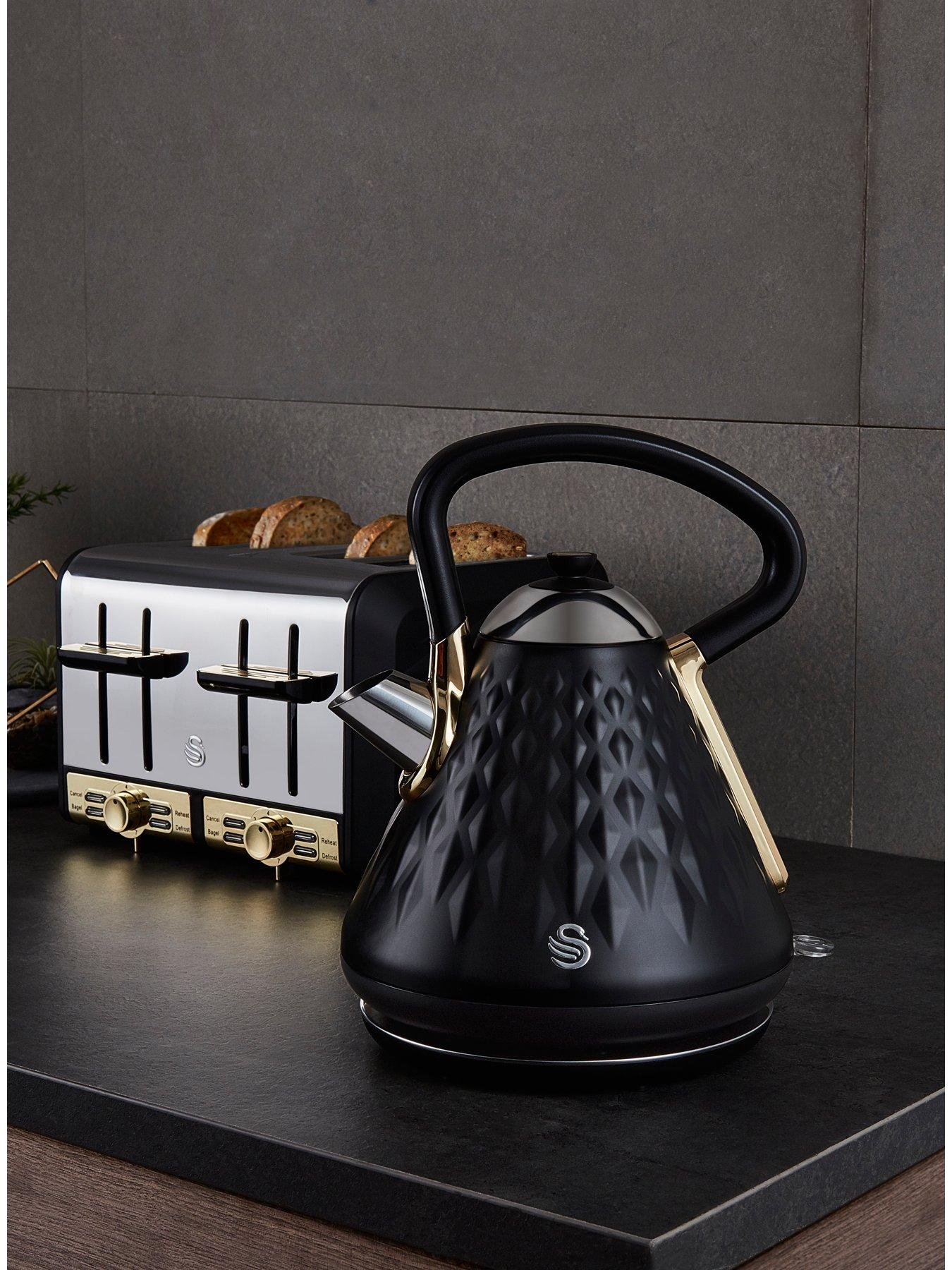 Image 6 of 7 of Swan Gatsby Range 4-Slice Toaster - Black/Gold