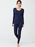  image of charnos-second-skin-long-sleeve-top-navy