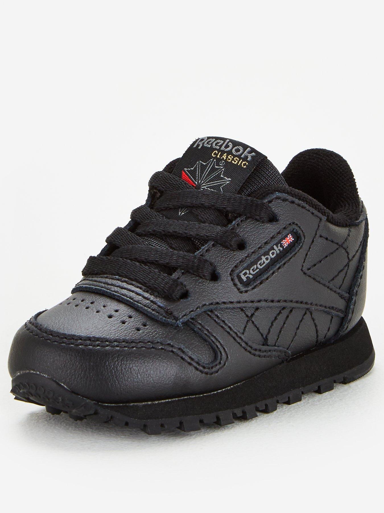 reebok black junior trainers